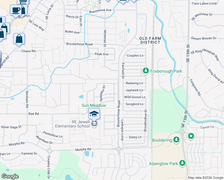 map of restaurants, bars, coffee shops, grocery stores, and more near 61273 Dayspring Drive in Bend