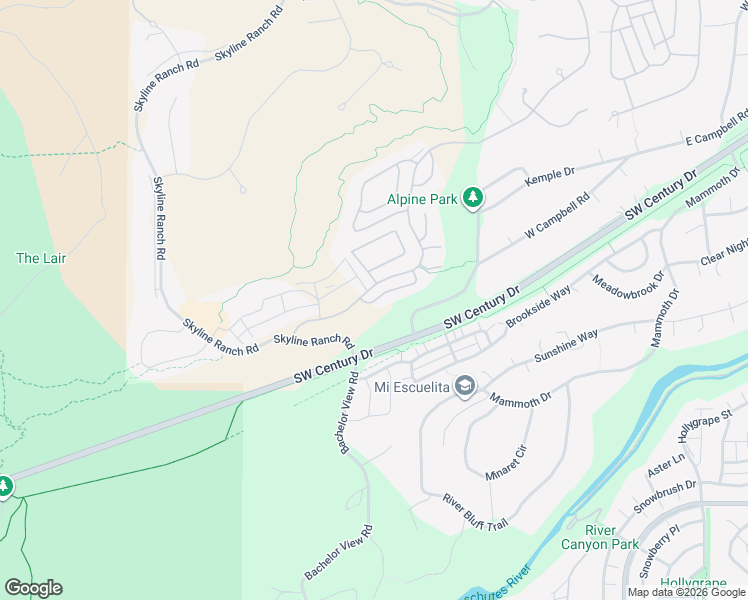 map of restaurants, bars, coffee shops, grocery stores, and more near 61271 Meeks Trail in Bend