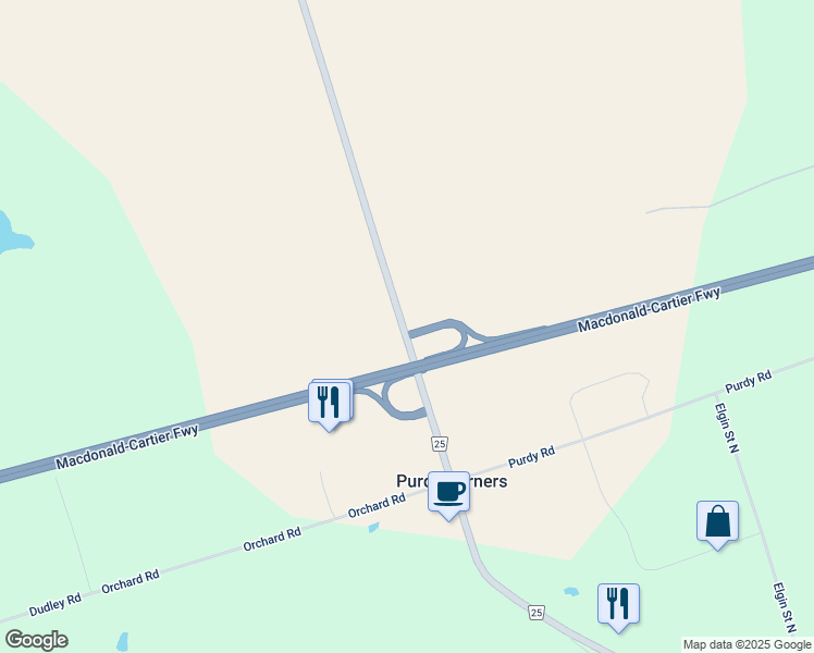 map of restaurants, bars, coffee shops, grocery stores, and more near 161 Percy Street in Northumberland County
