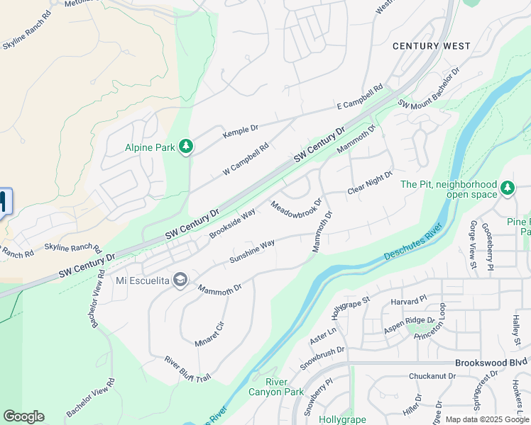 map of restaurants, bars, coffee shops, grocery stores, and more near 61192 Southwest Tall Timber Court in Bend