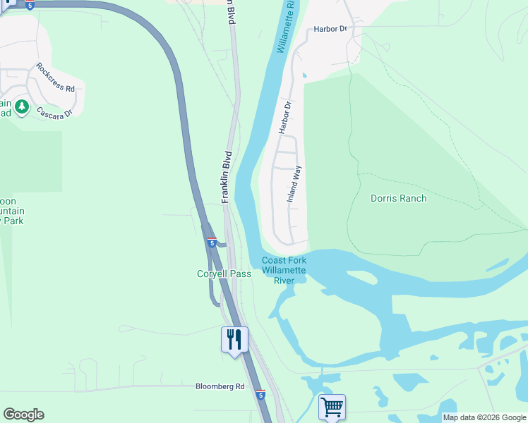 map of restaurants, bars, coffee shops, grocery stores, and more near 2044 Harbor Drive in Springfield