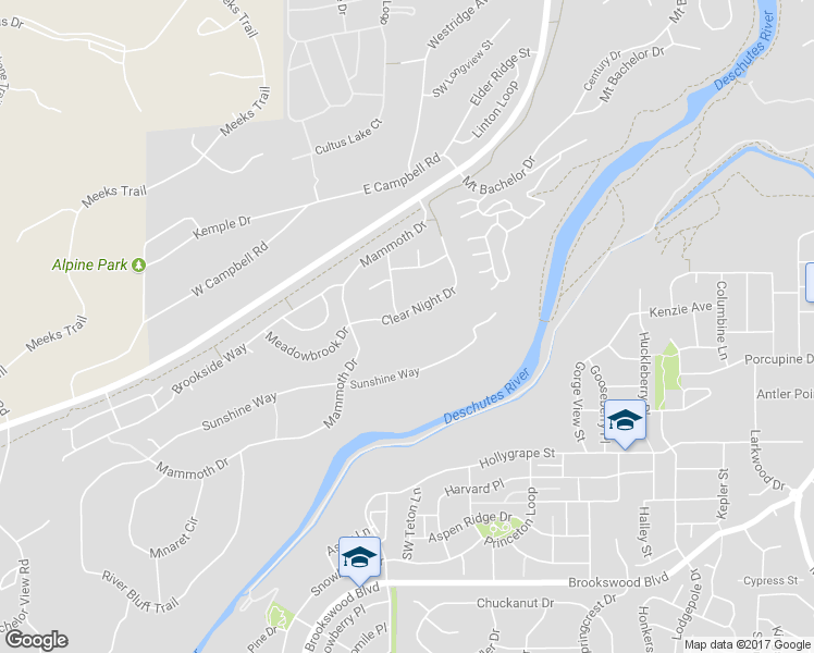 map of restaurants, bars, coffee shops, grocery stores, and more near 19605 Clear Night Drive in Bend