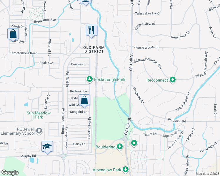 map of restaurants, bars, coffee shops, grocery stores, and more near 20743 Prince John Court in Bend