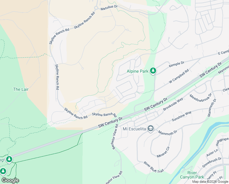map of restaurants, bars, coffee shops, grocery stores, and more near 61310 Meeks Cutoff Road in Bend
