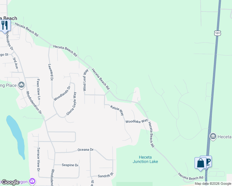 map of restaurants, bars, coffee shops, grocery stores, and more near 4971 Heceta Beach Road in Florence