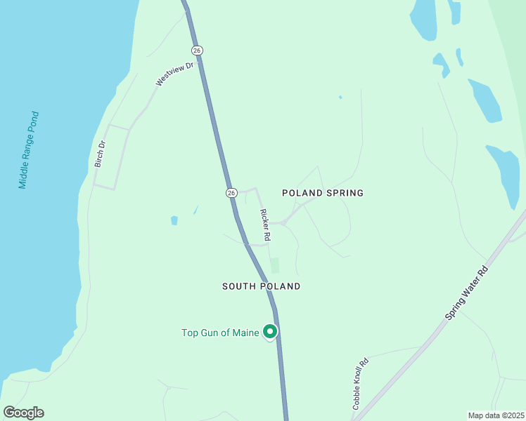 map of restaurants, bars, coffee shops, grocery stores, and more near Ricker Road in Poland