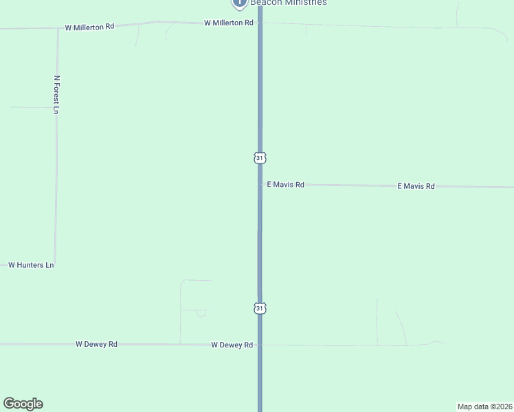 map of restaurants, bars, coffee shops, grocery stores, and more near 3945 U.S. 31 in Scottville