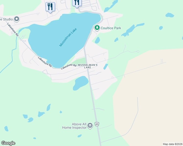 map of restaurants, bars, coffee shops, grocery stores, and more near 1 Maple Grove Street in Whitchurch-Stouffville