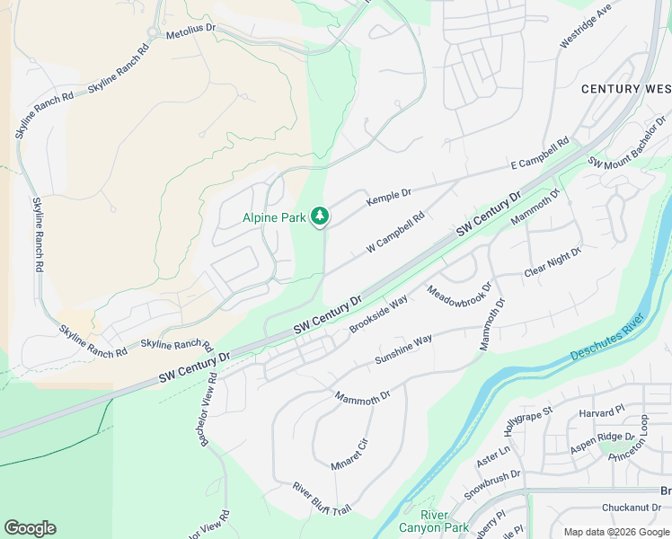 map of restaurants, bars, coffee shops, grocery stores, and more near 19416 West Campbell Road in Bend