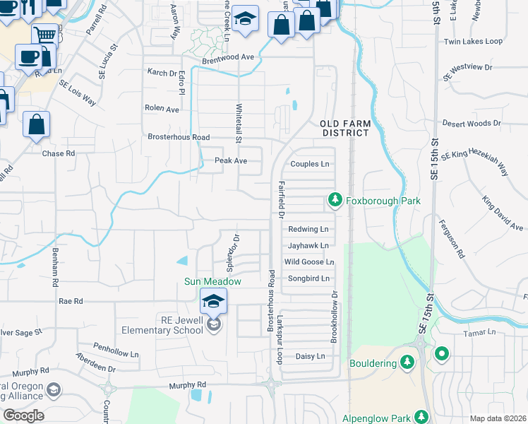 map of restaurants, bars, coffee shops, grocery stores, and more near 20592 Klahani Drive in Bend