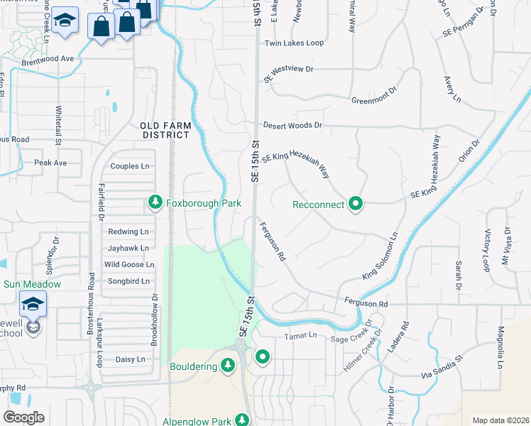 map of restaurants, bars, coffee shops, grocery stores, and more near 61315 King Josiah Place in Bend