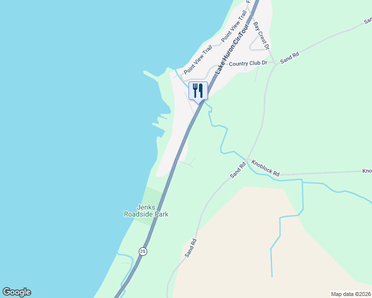 map of restaurants, bars, coffee shops, grocery stores, and more near 1220 Port Austin Road in Port Austin