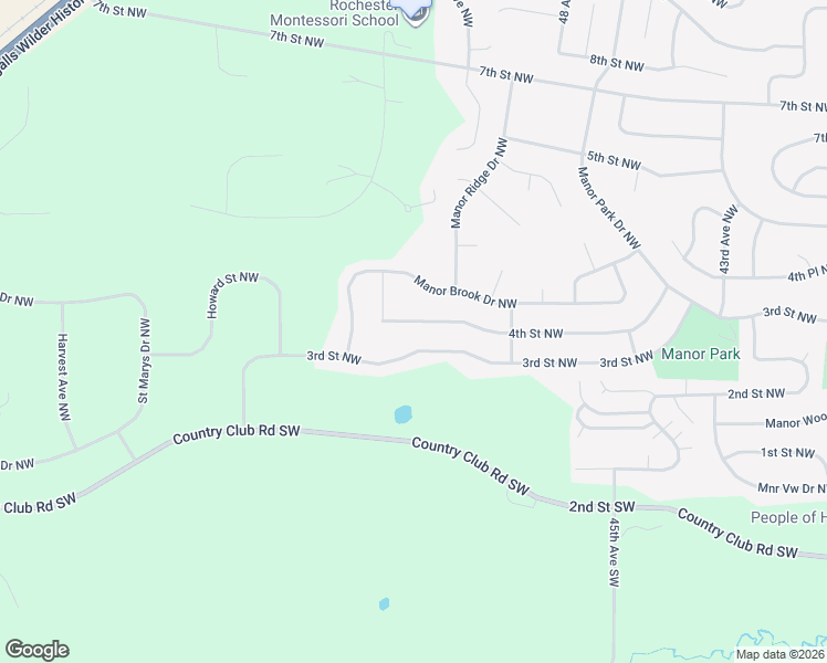 map of restaurants, bars, coffee shops, grocery stores, and more near 5010 4th Street Northwest in Rochester