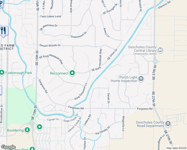 map of restaurants, bars, coffee shops, grocery stores, and more near 20991 Southeast King Hezekiah Way in Bend