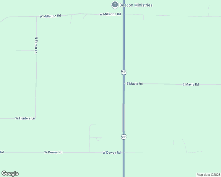 map of restaurants, bars, coffee shops, grocery stores, and more near 3945 U.S. 31 in Scottville