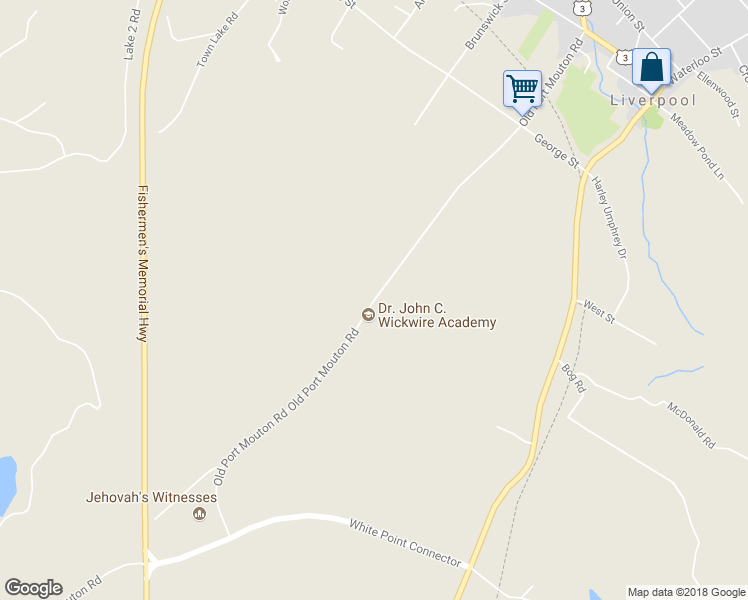 map of restaurants, bars, coffee shops, grocery stores, and more near Old Port Mouton Road in Liverpool