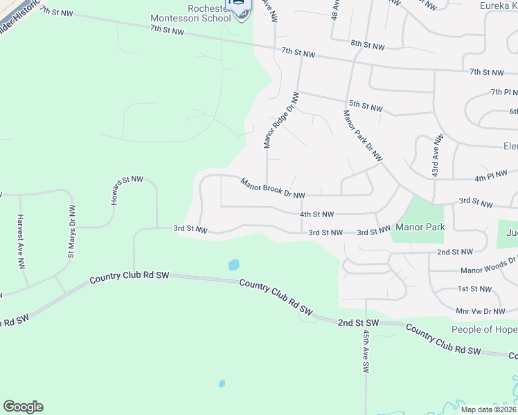 map of restaurants, bars, coffee shops, grocery stores, and more near 4944 4th Street Northwest in Rochester
