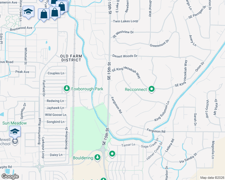 map of restaurants, bars, coffee shops, grocery stores, and more near 61315 King Josiah Place in Bend