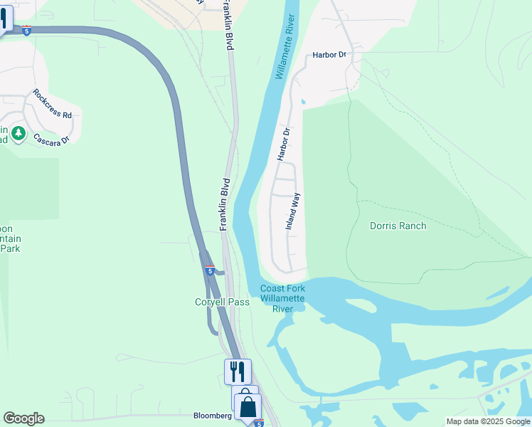 map of restaurants, bars, coffee shops, grocery stores, and more near 1991 Harbor Drive in Springfield