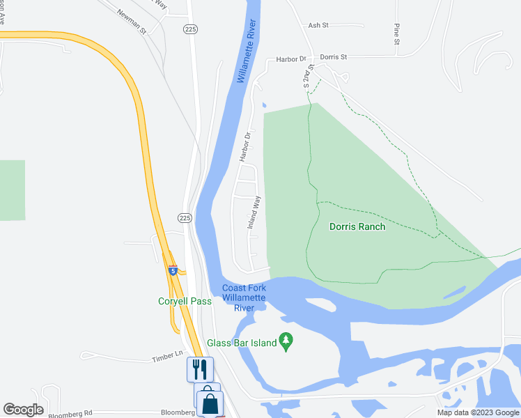 map of restaurants, bars, coffee shops, grocery stores, and more near 1903 Inland Way in Springfield