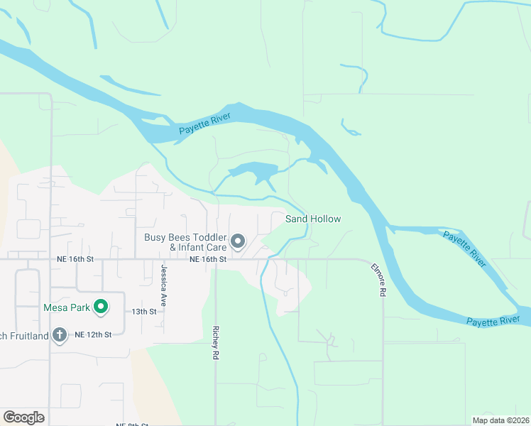 map of restaurants, bars, coffee shops, grocery stores, and more near 2292 Northeast 16th Street in Fruitland