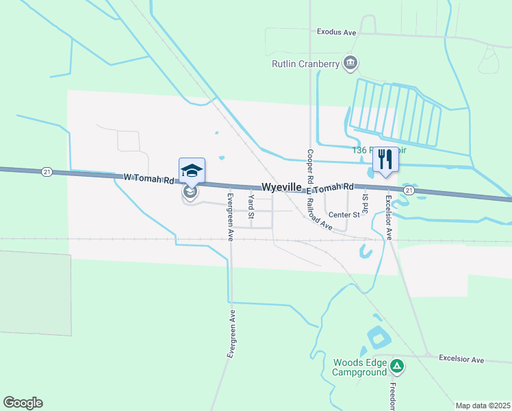map of restaurants, bars, coffee shops, grocery stores, and more near 128 Yard Street in Tomah