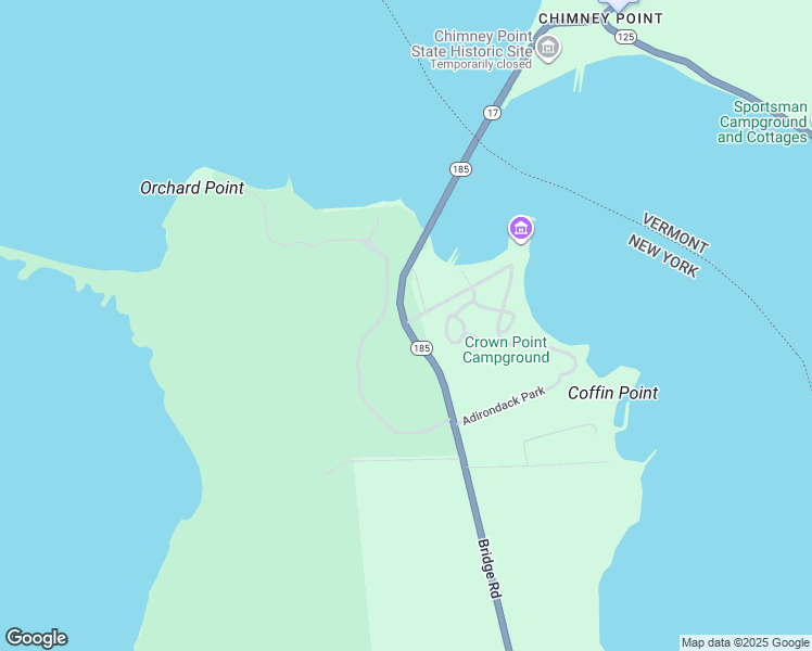 map of restaurants, bars, coffee shops, grocery stores, and more near Adirondack Park Preserve in Essex