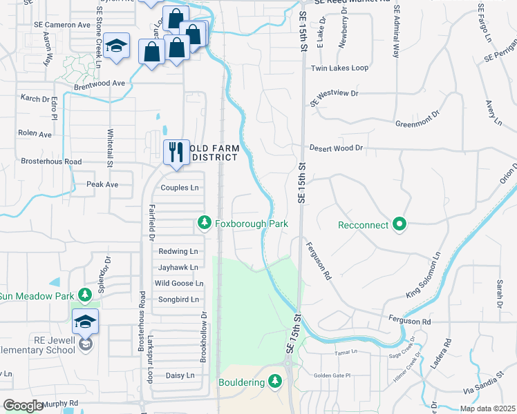 map of restaurants, bars, coffee shops, grocery stores, and more near 20741 Alan-A-Dale Court in Bend
