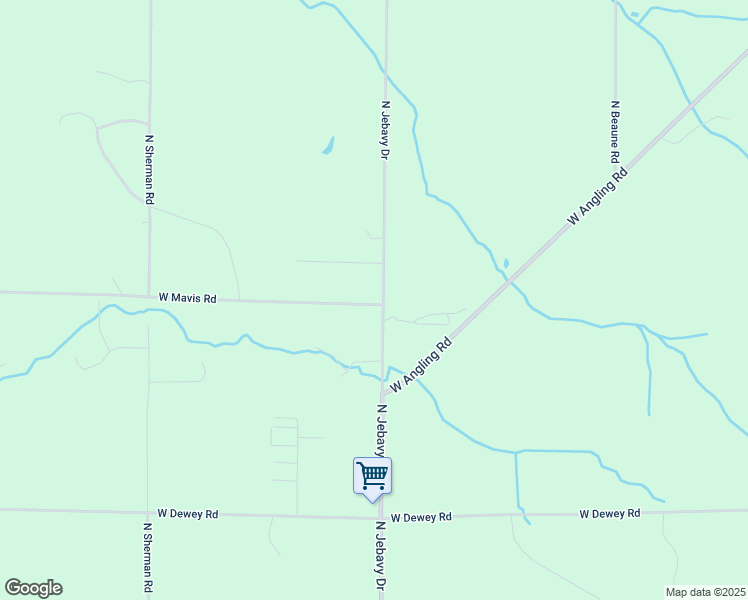 map of restaurants, bars, coffee shops, grocery stores, and more near 3927 North Jebavy Drive in Ludington