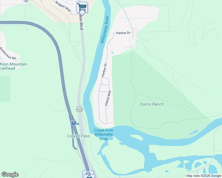map of restaurants, bars, coffee shops, grocery stores, and more near 1849 Inland Way in Springfield