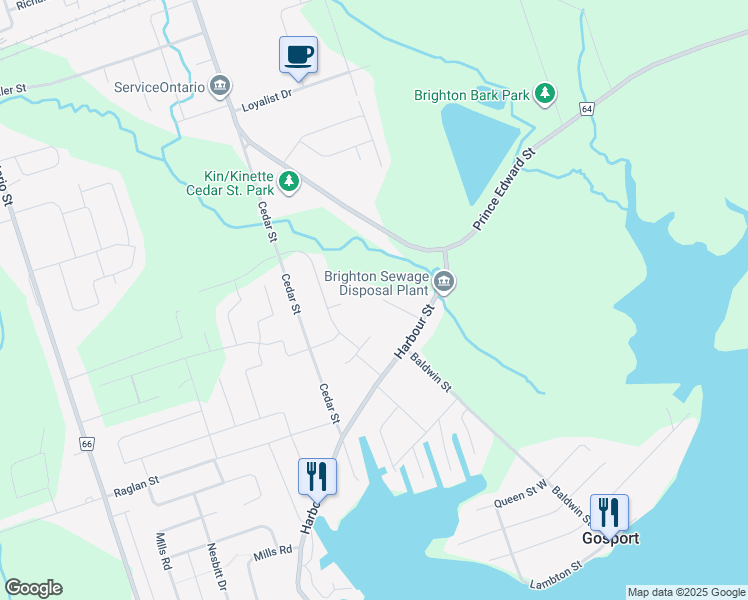 map of restaurants, bars, coffee shops, grocery stores, and more near 5 Mill Pond Court in Brighton