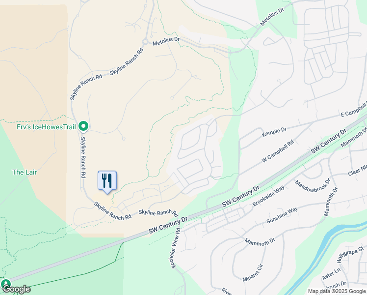 map of restaurants, bars, coffee shops, grocery stores, and more near 61337 Triple Knot Road in Bend