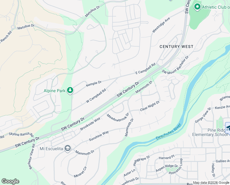 map of restaurants, bars, coffee shops, grocery stores, and more near 19491 West Campbell Road in Bend