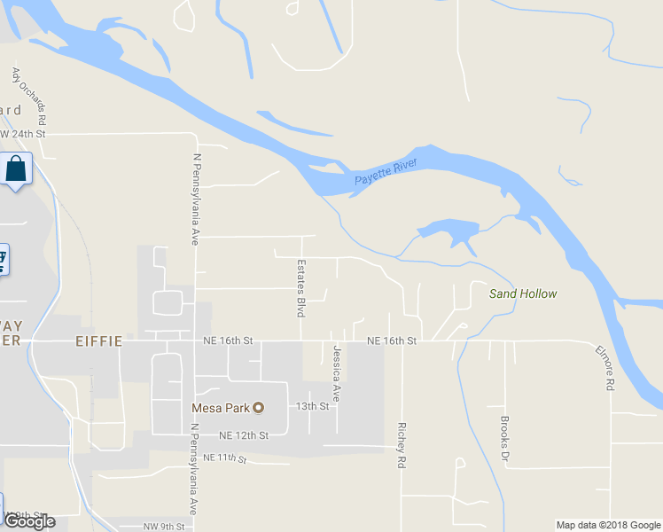 map of restaurants, bars, coffee shops, grocery stores, and more near 2139 Maple Court in Fruitland