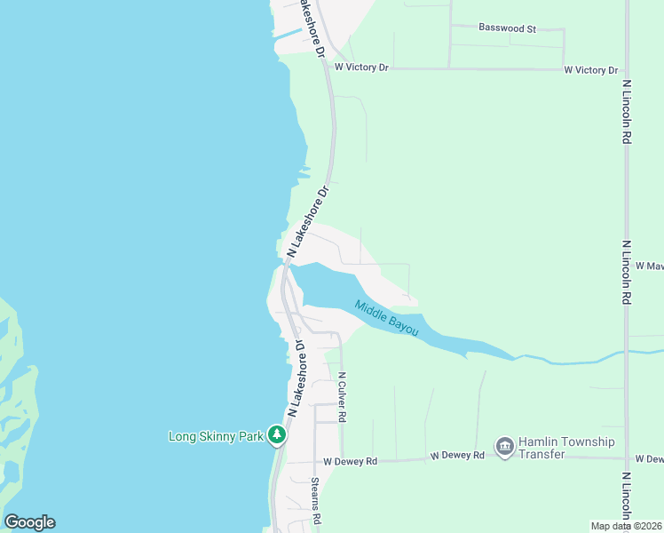 map of restaurants, bars, coffee shops, grocery stores, and more near 6959 West Jackson Road in Ludington