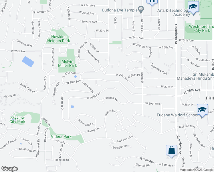 map of restaurants, bars, coffee shops, grocery stores, and more near 2305 West 29th Avenue in Eugene