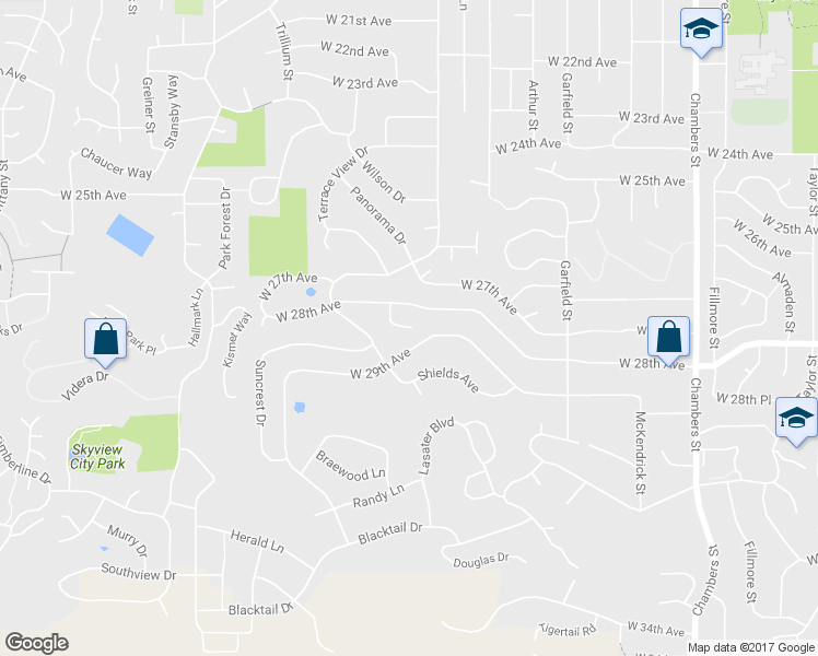 map of restaurants, bars, coffee shops, grocery stores, and more near 2324 West 28th Avenue in Eugene