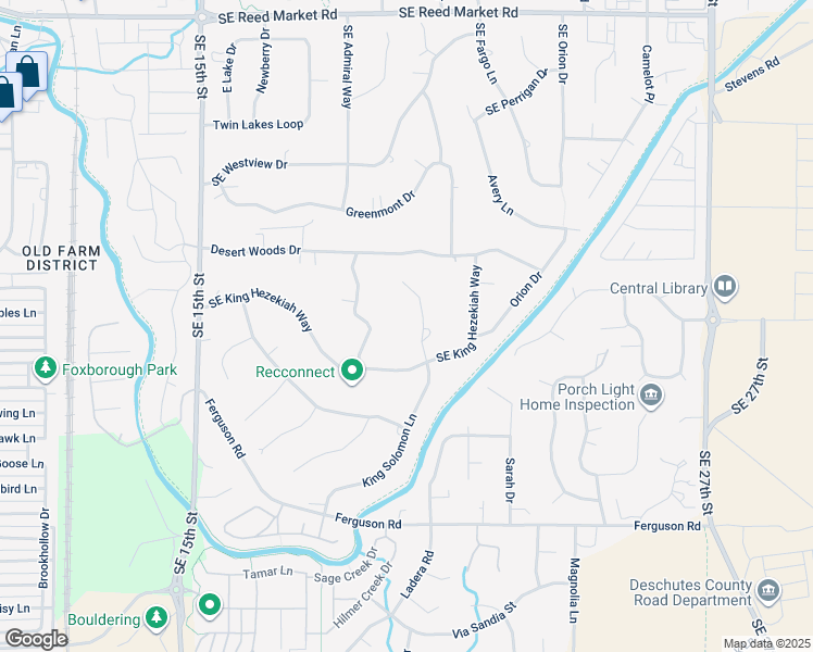 map of restaurants, bars, coffee shops, grocery stores, and more near 61350 King Solomon Court in Bend
