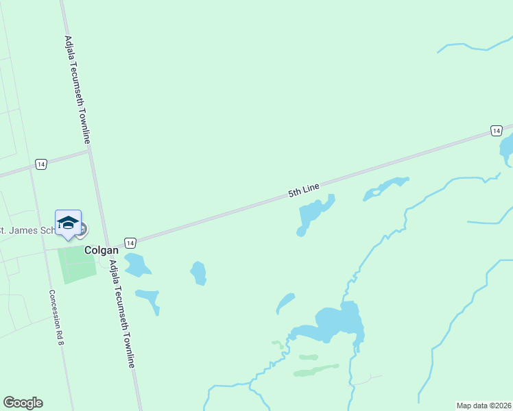 map of restaurants, bars, coffee shops, grocery stores, and more near 7157 5th Line in New Tecumseth