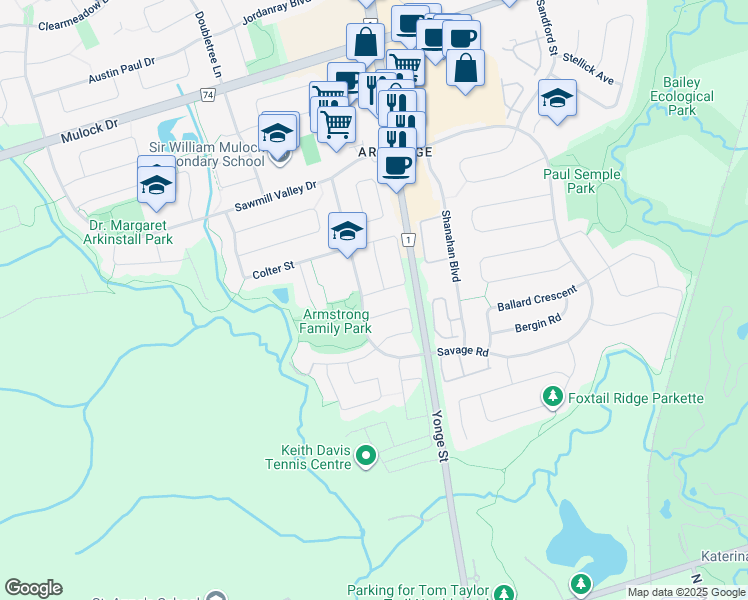 map of restaurants, bars, coffee shops, grocery stores, and more near in Newmarket