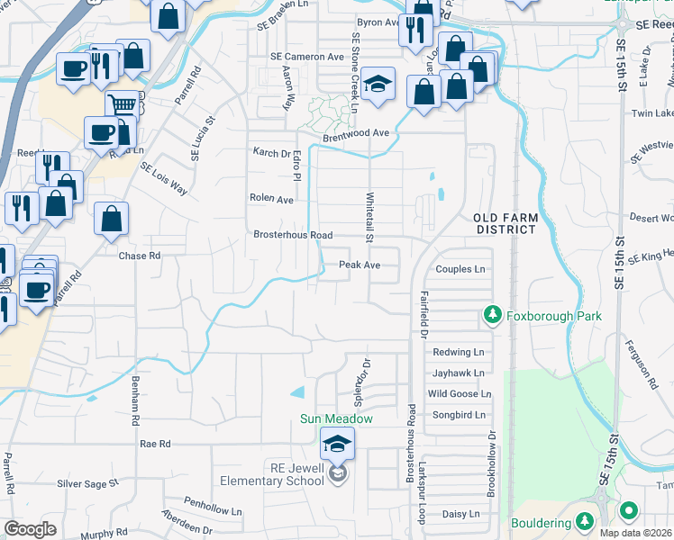 map of restaurants, bars, coffee shops, grocery stores, and more near 20521 Dylan Loop in Bend