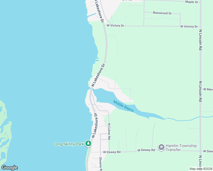 map of restaurants, bars, coffee shops, grocery stores, and more near 6959 West Jackson Road in Ludington