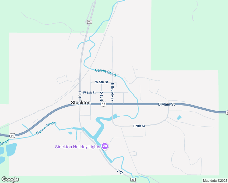 map of restaurants, bars, coffee shops, grocery stores, and more near 8640 North Broadway in Stockton