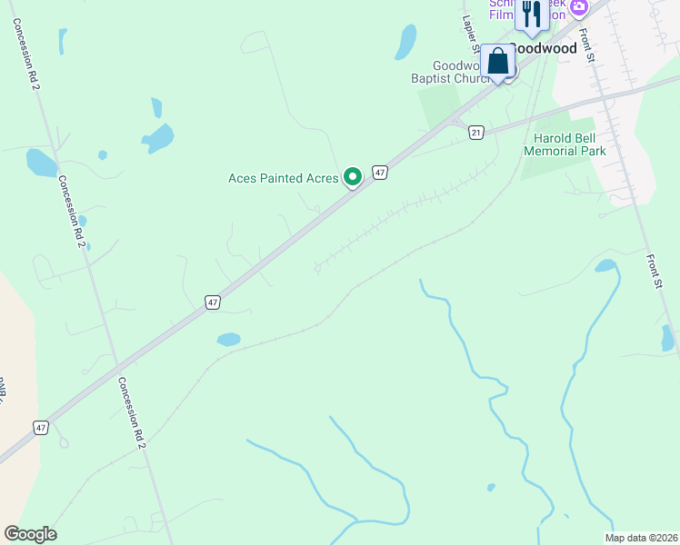 map of restaurants, bars, coffee shops, grocery stores, and more near 43 Deer Ridge Road in Goodwood