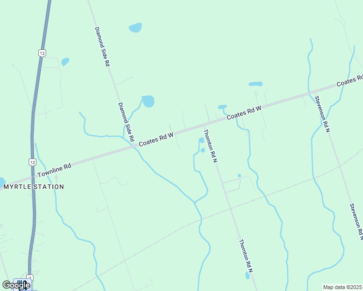 map of restaurants, bars, coffee shops, grocery stores, and more near 961 Coates Road West in Port Perry