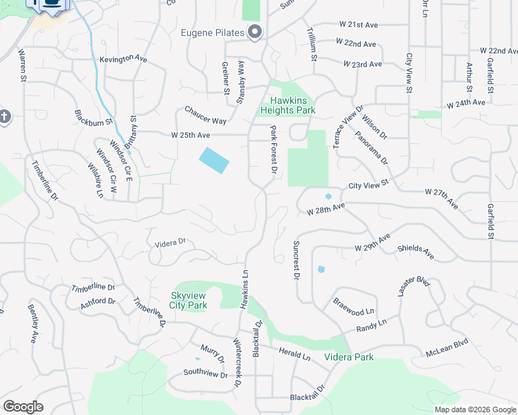 map of restaurants, bars, coffee shops, grocery stores, and more near 2730 Kismet Way in Eugene