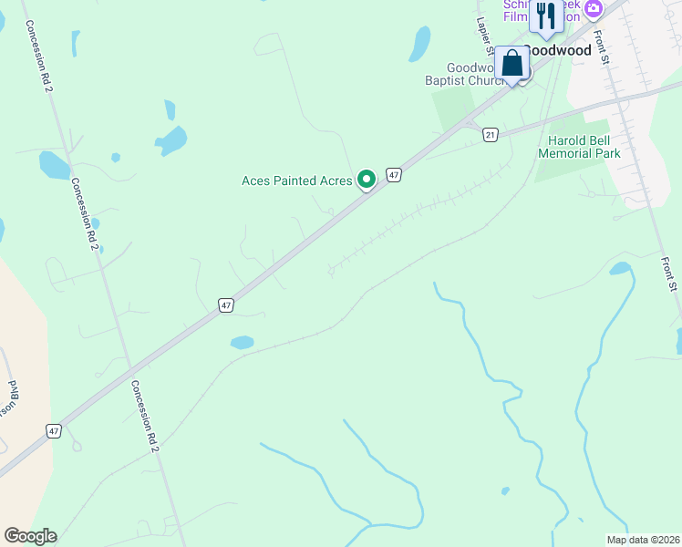 map of restaurants, bars, coffee shops, grocery stores, and more near 43 Deer Ridge Road in Goodwood