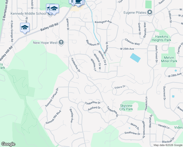 map of restaurants, bars, coffee shops, grocery stores, and more near 3647 Wilshire Lane in Eugene