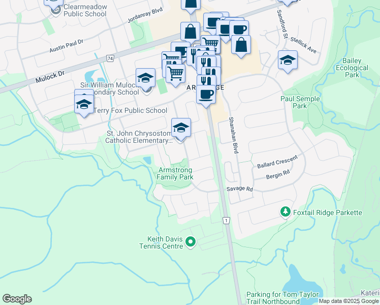 map of restaurants, bars, coffee shops, grocery stores, and more near in Newmarket