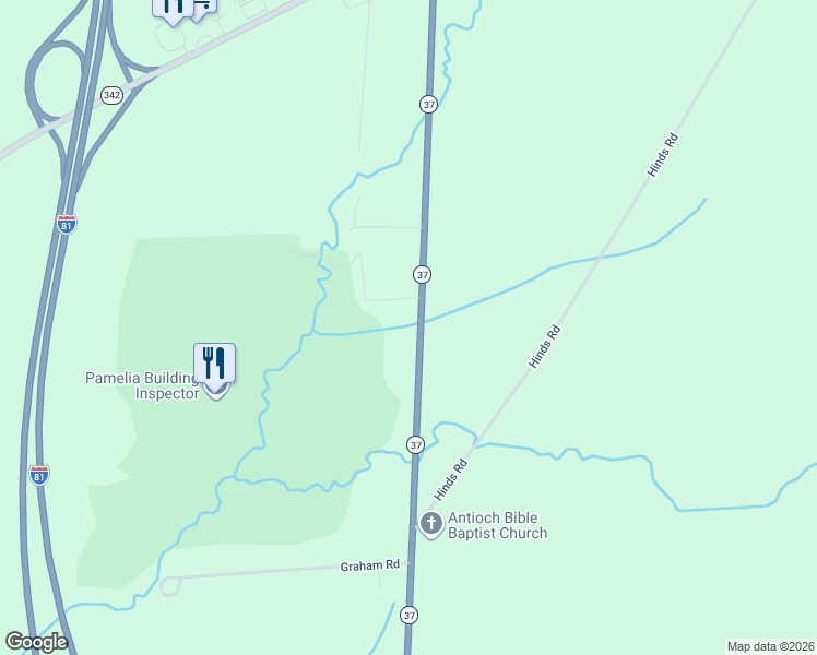 map of restaurants, bars, coffee shops, grocery stores, and more near 25003 New York 37 in Watertown